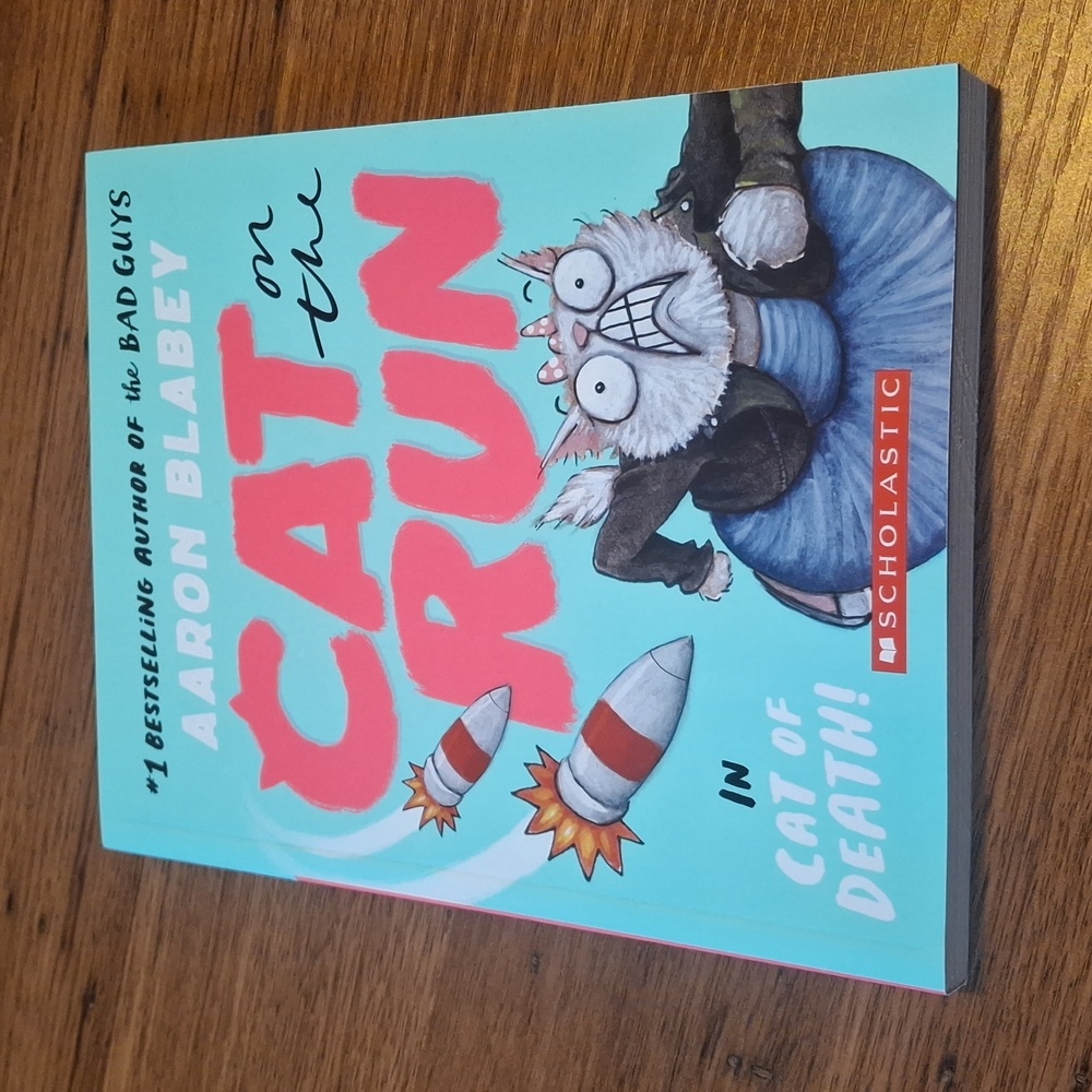 Scholastic 'Cat on the Run' - Turquoise and Red Cover